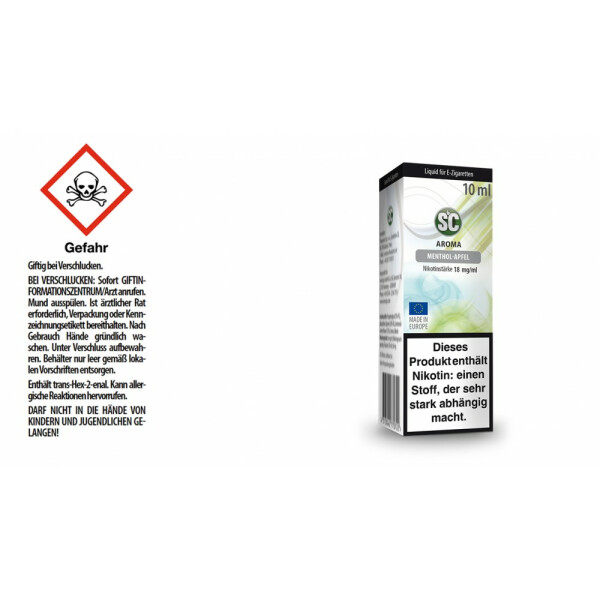 Menthol-Apfel E-Zigaretten Liquid