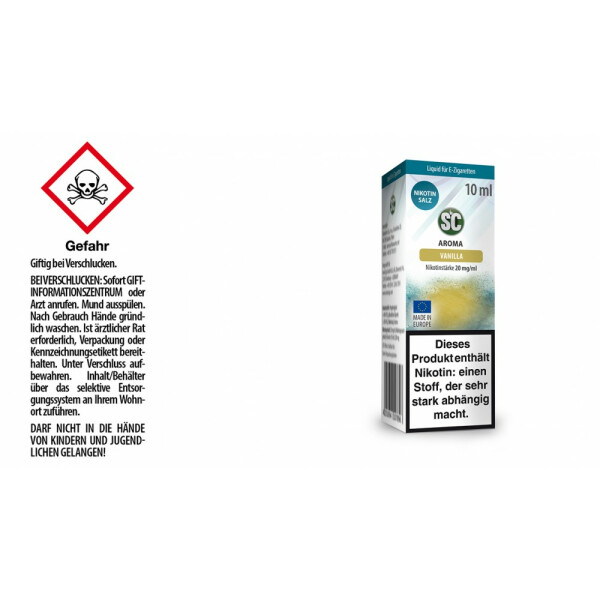 SC - Vanilla - E-Zigaretten Nikotinsalz Liquid 20 mg/ml
