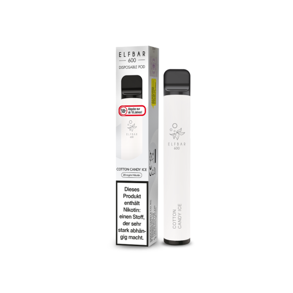 Elf Bar 600 Einweg E-Zigarette - Cotton Candy Ice 20 mg/ml 10er