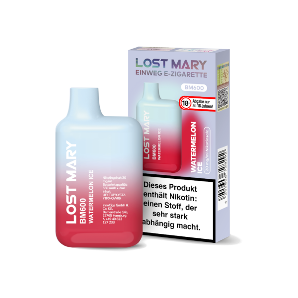 Lost Mary BM600 - Einweg E-Zigarette - Watermelon Ice 20mg/ml 10er
