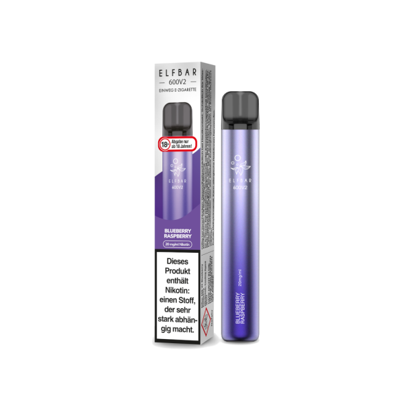 Elf Bar 600 V2 Einweg E-Zigarette - Blueberry Raspberry 20 mg/ml