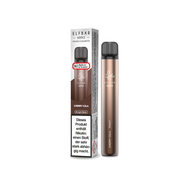 Elf Bar 600 V2 Einweg E-Zigarette - Cherry Cola 20 mg/ml 10er Packung