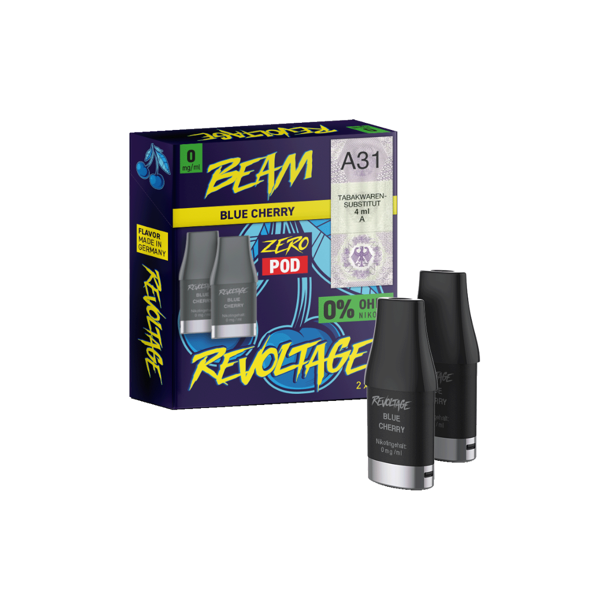 Revoltage - Beam Pod Blue Cherry 0 mg/ml (2 Stück...