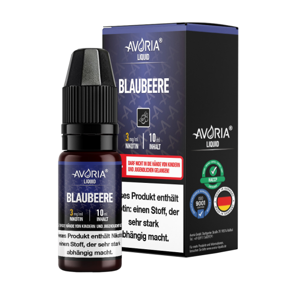 Avoria - Blaubeere E-Zigaretten Liquid 0 mg/ml 15er Packung