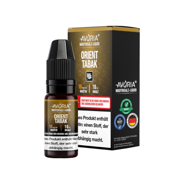 Avoria - Orient Tabak - Nikotinsalz Liquid 10 mg/ml 15er Packung