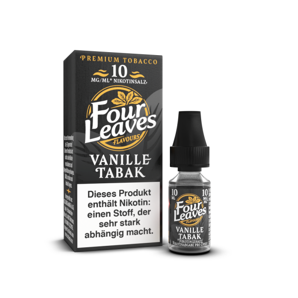 Four Leaves - Vanille Tabak - Nikotinsalz Liquid 10 mg/ml 5er Packung