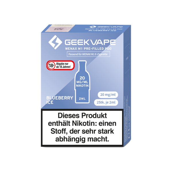 GeekVape - Wenax M1 Pod Blueberry lce 20 mg/ml (2 Stück pro Packung) 5er Packung