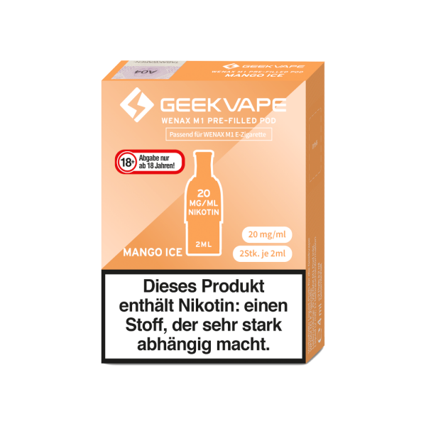 GeekVape - Wenax M1 Pod Mango lce 20 mg/ml (2 Stück pro Packung) 5er Packung