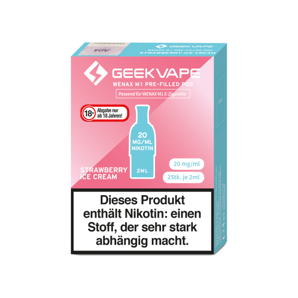 GeekVape - Wenax M1 Pod Strawberry Ice Cream 20 mg/ml (2 Stück pro Packung)